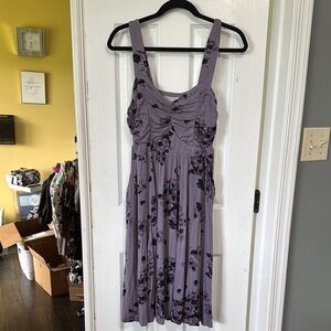 Torrid Purple Gray Midi Dress Scoop Neck Sleeveless